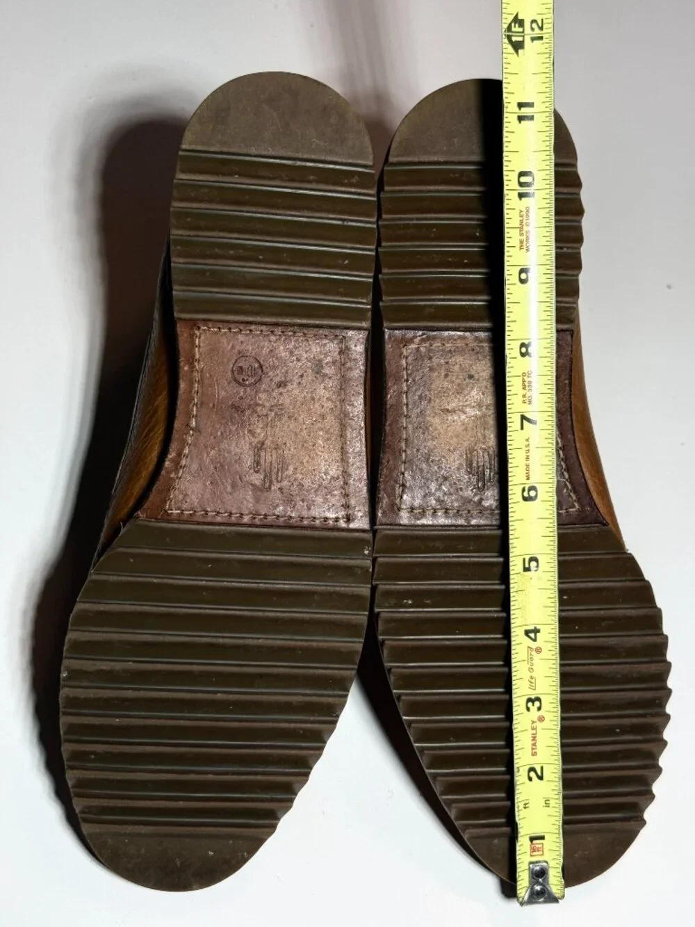 Vintage Bostonian Fantastic Double Leather Moccasins Leather Sole Mens Size 10 M
